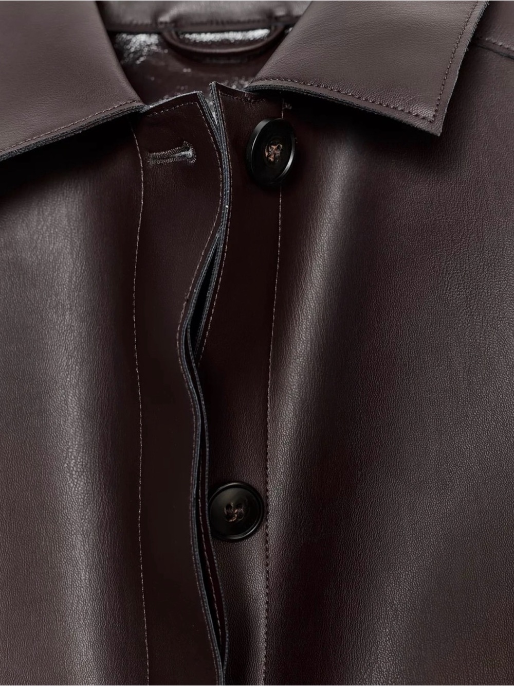 Zara Brown Faux Leather Cropped Jacket - Picture 3 of 7